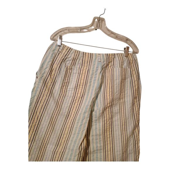 Talbots Plus Capri Pants Women’s 14 Seersucker Pinstripe Nautical‎ Vintage EUC - Picture 4 of 9